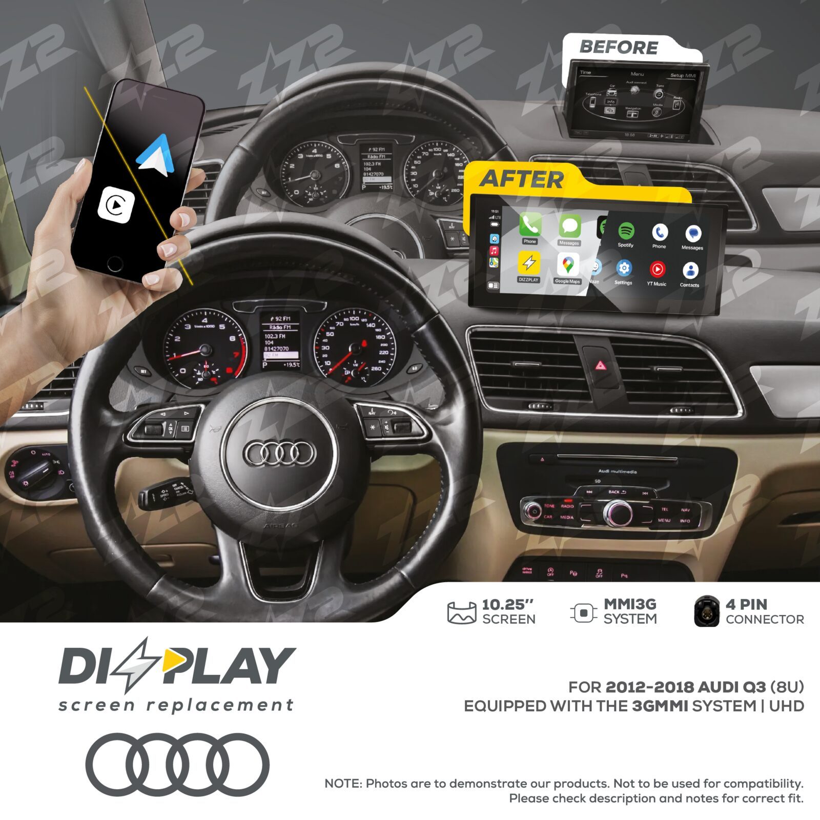 ZZ-2 DIZZPLAY Audi Q3 8U 2012-2018 3G MMI